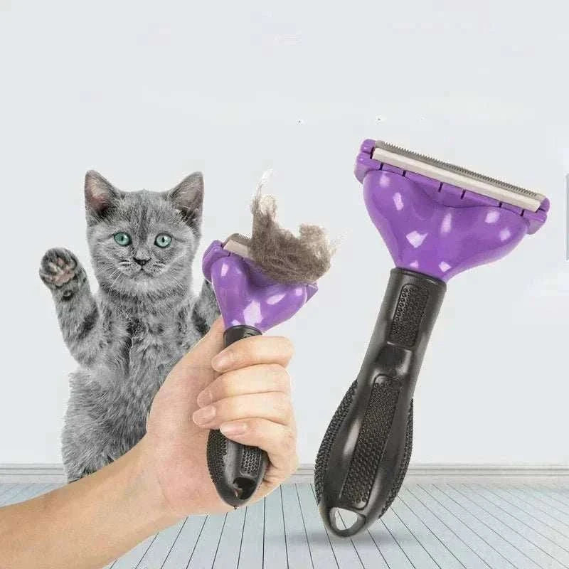 Pet Hair Removal Comb with dual heads for cats and dogs grooming and shedding control