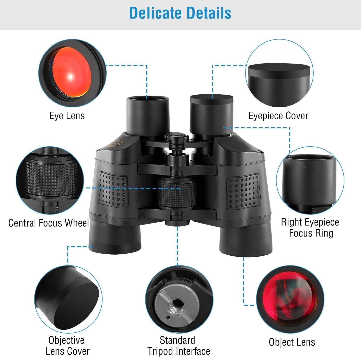 Portable HD binoculars with night vision for bird watching and outdoor exploration