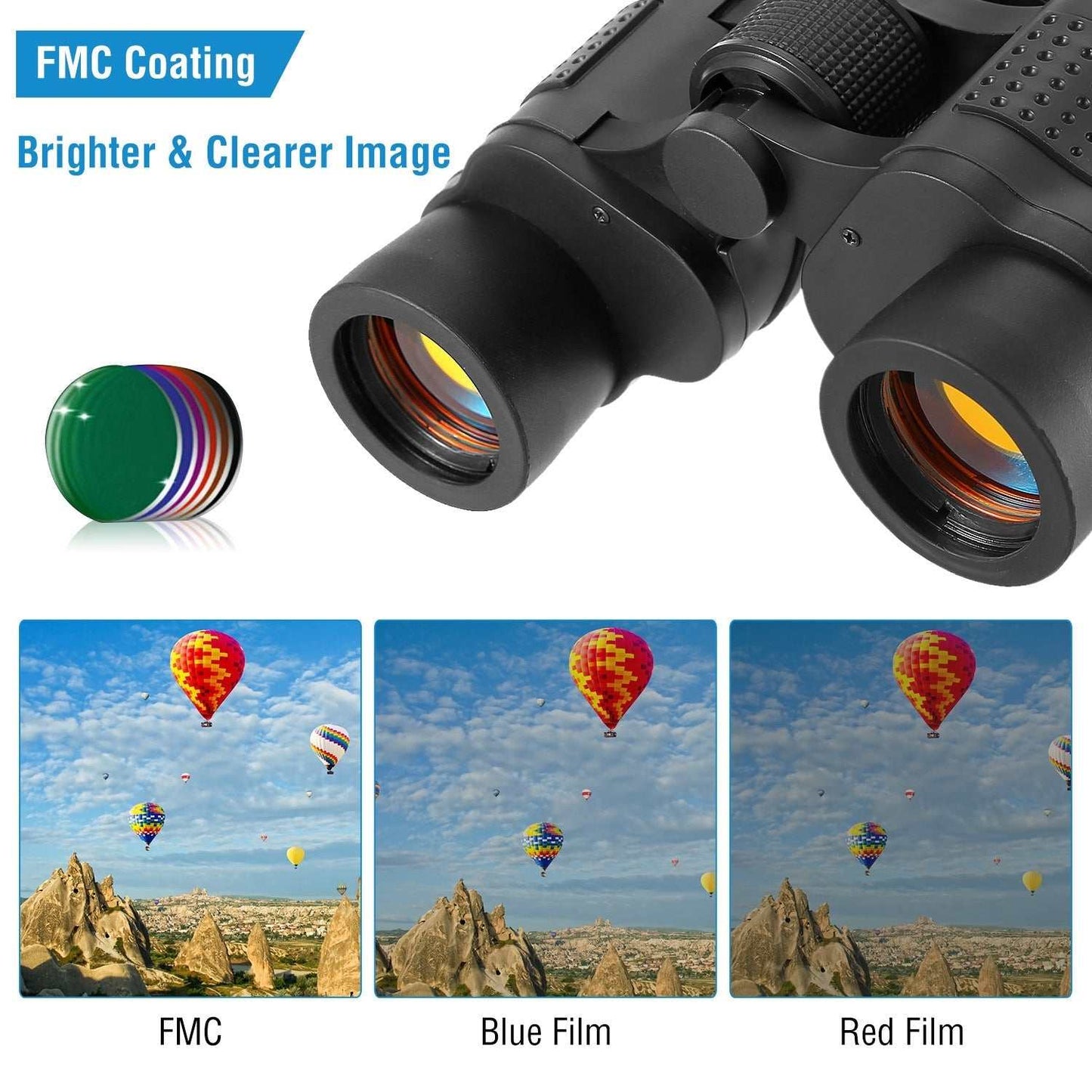 Portable HD binoculars with night vision for bird watching showing compact design and clear distant viewing