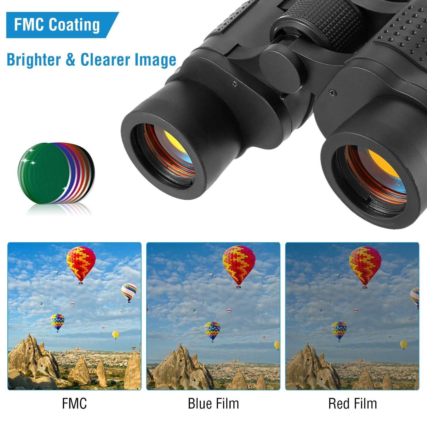 Portable HD binoculars with night vision for bird watching showing compact design and clear distant viewing