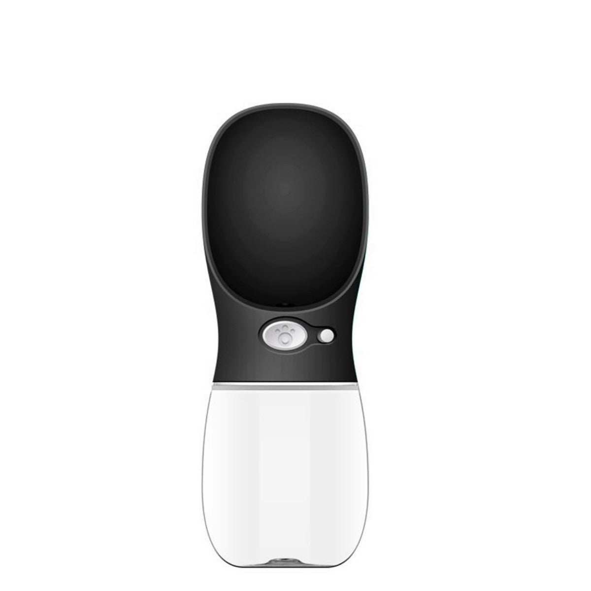 Portable pet water bottle with one-touch button, leakproof design, available in 350ml and 550ml for outdoor adventures