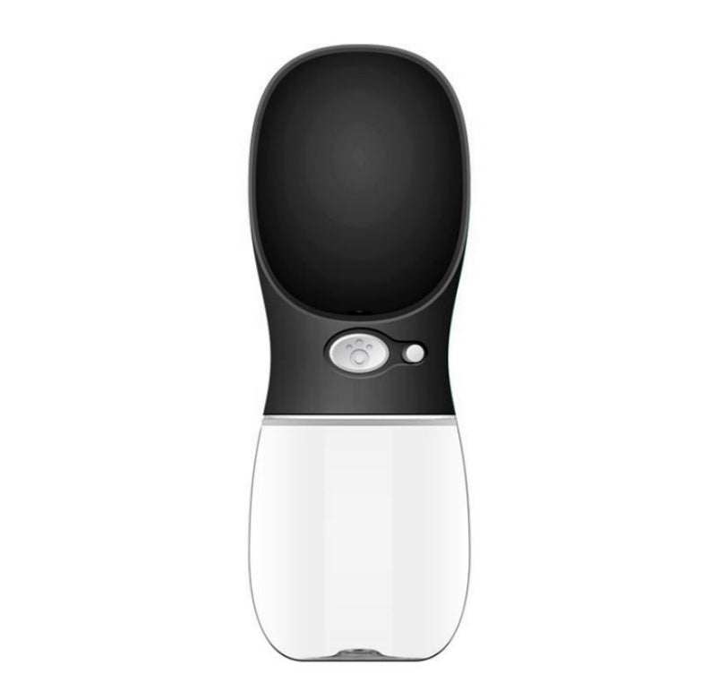 Portable pet water bottle with one-touch button and leakproof design for outdoor use