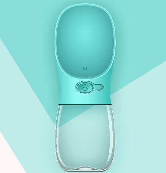 Portable pet water bottle with one-touch button and leakproof design for outdoor adventures