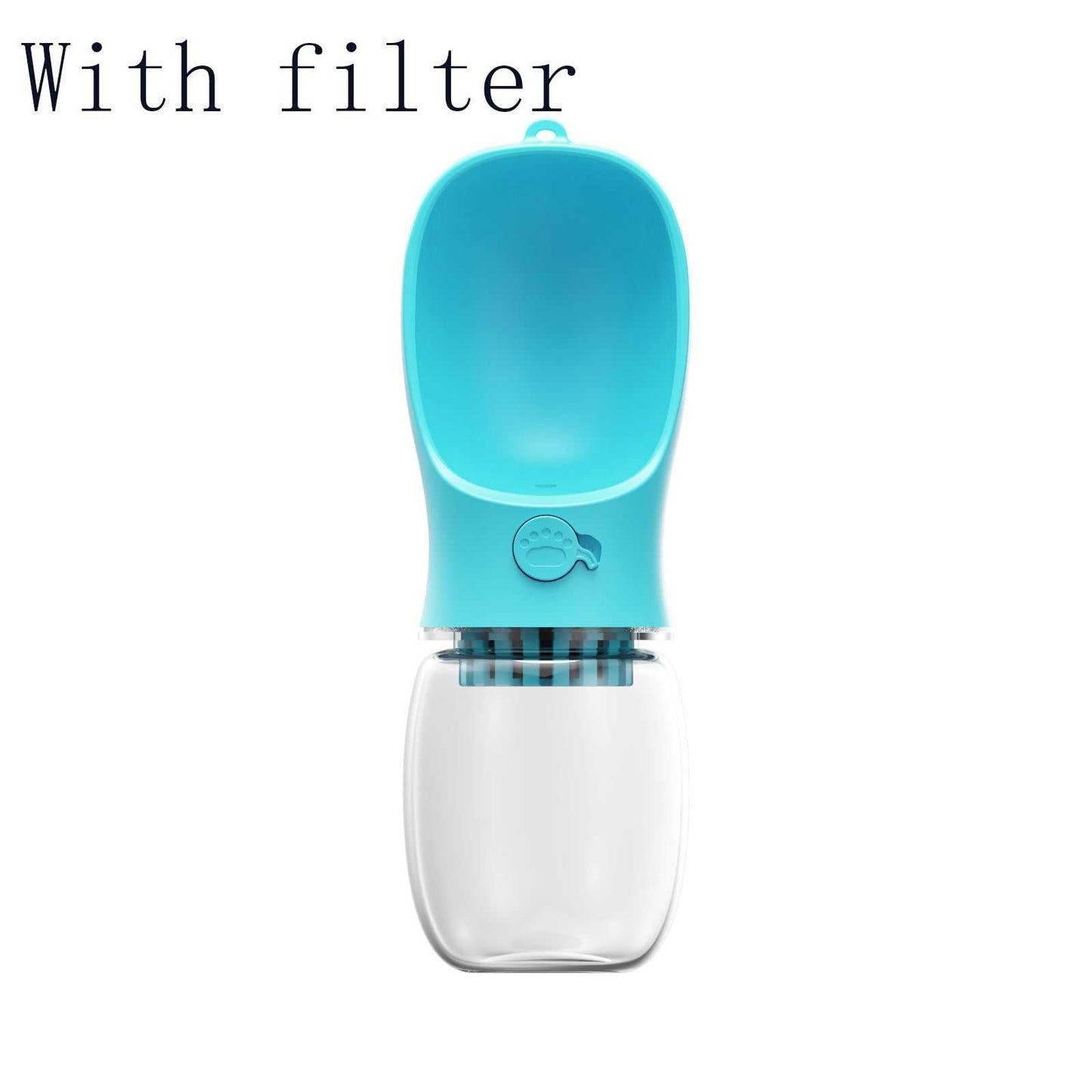 Portable pet water bottle with one-touch button and leakproof design for outdoor hydration