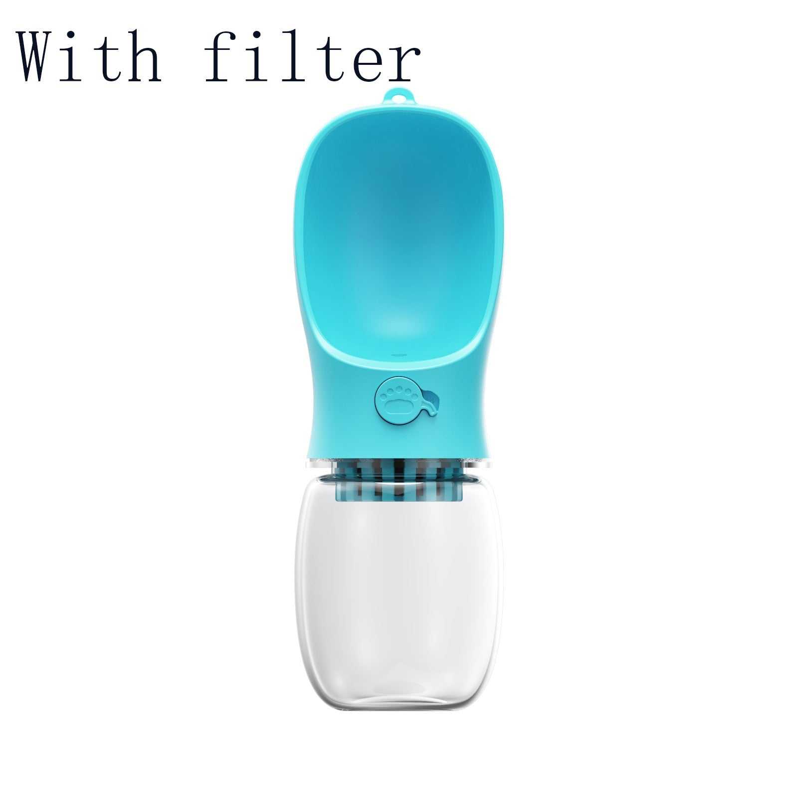 Portable pet water bottle with one-touch button and leakproof design for outdoor hydration