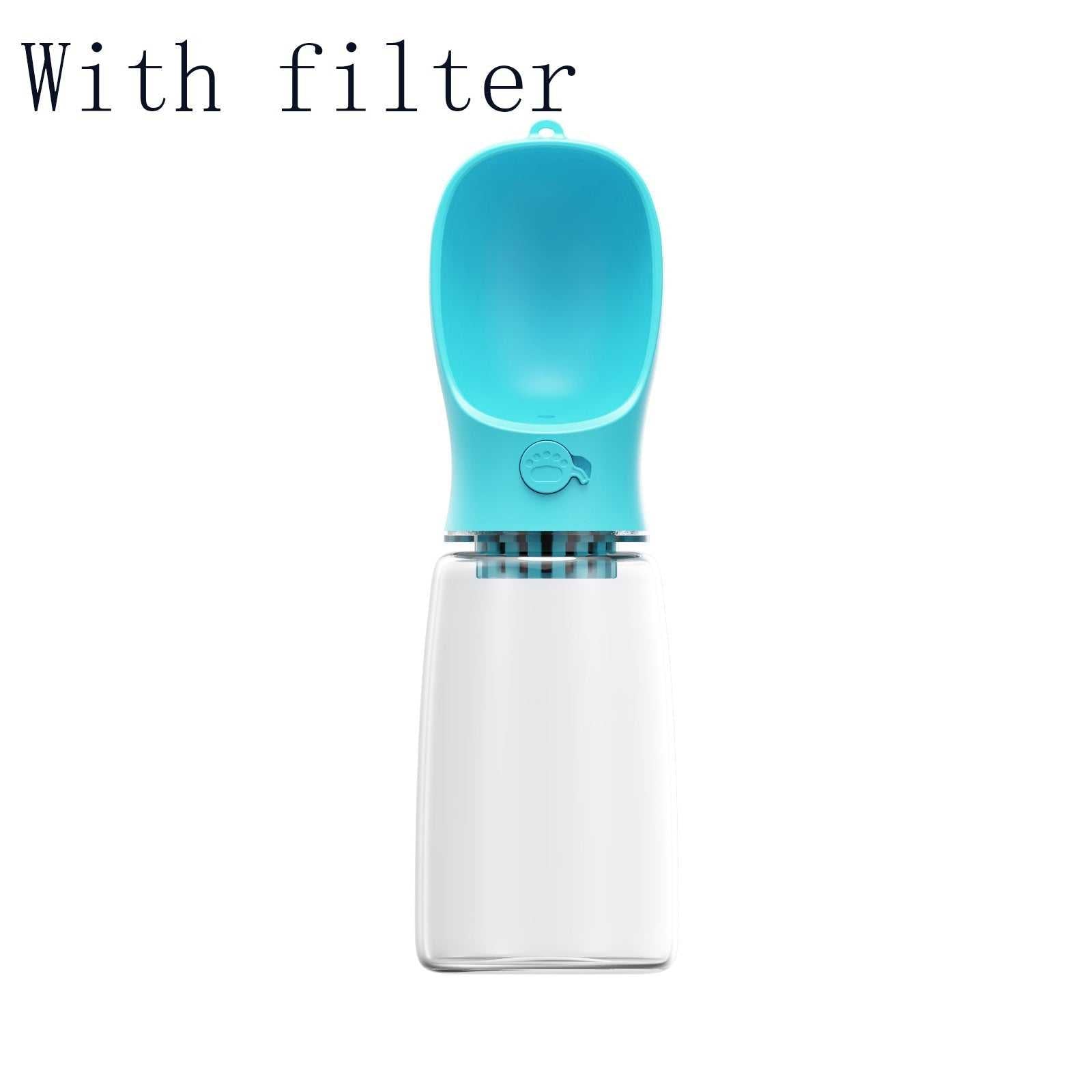 Portable pet water bottle with one-touch leakproof design in multiple colors for outdoor use