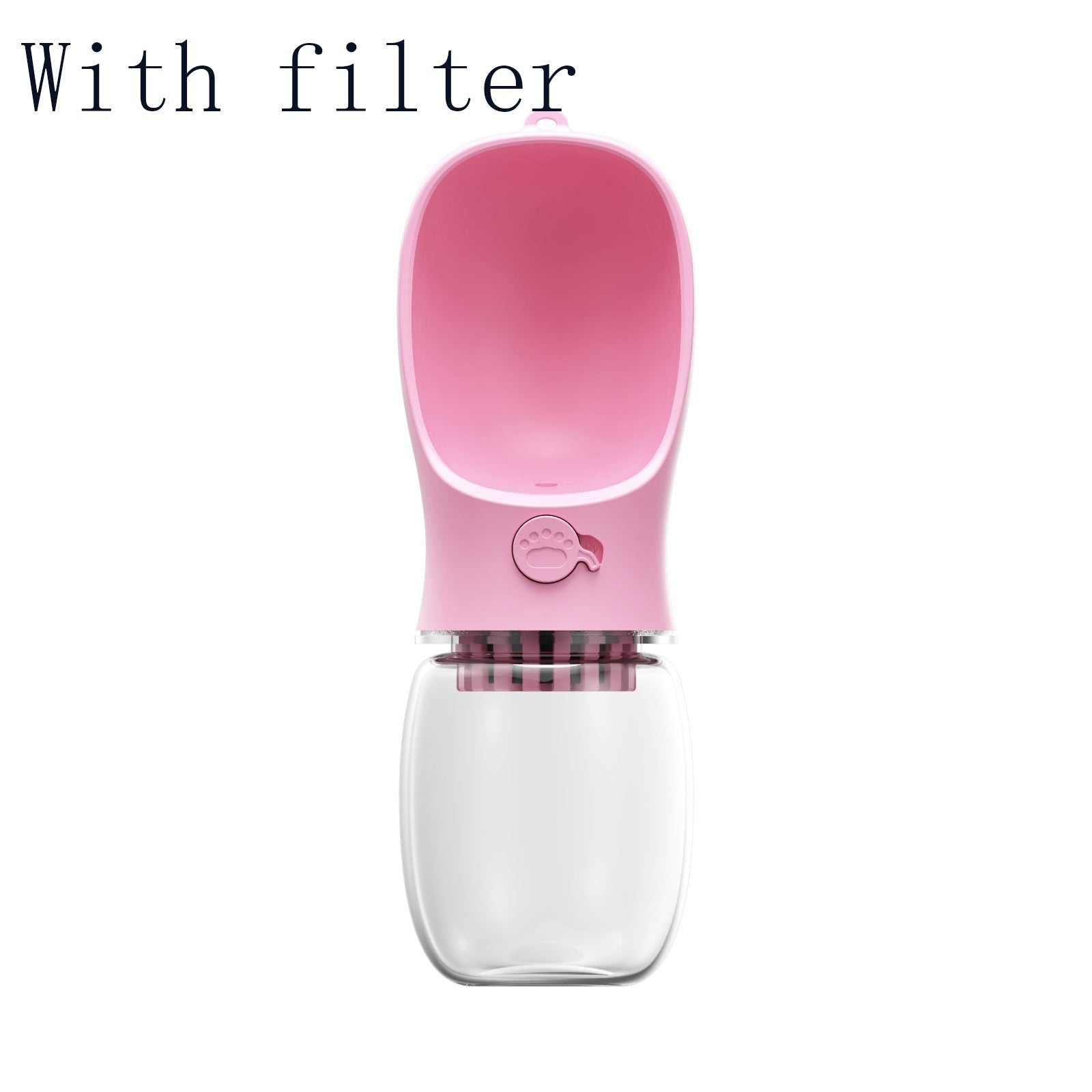 Portable pet water bottle with one-touch button and leakproof design for outdoor adventures