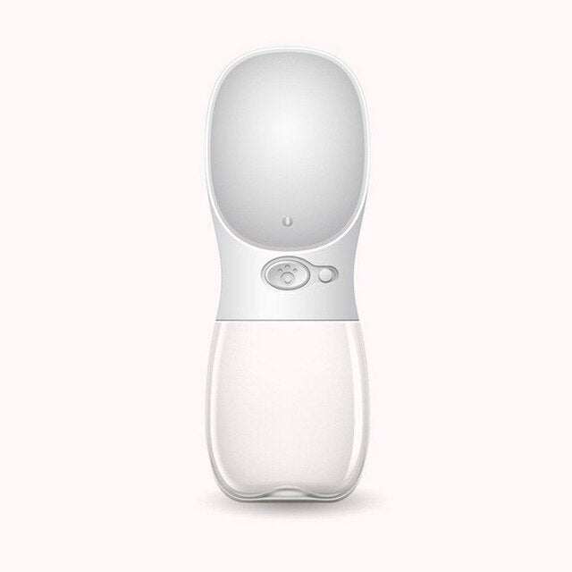 Portable pet water bottle with one-touch button and leakproof design for outdoor use