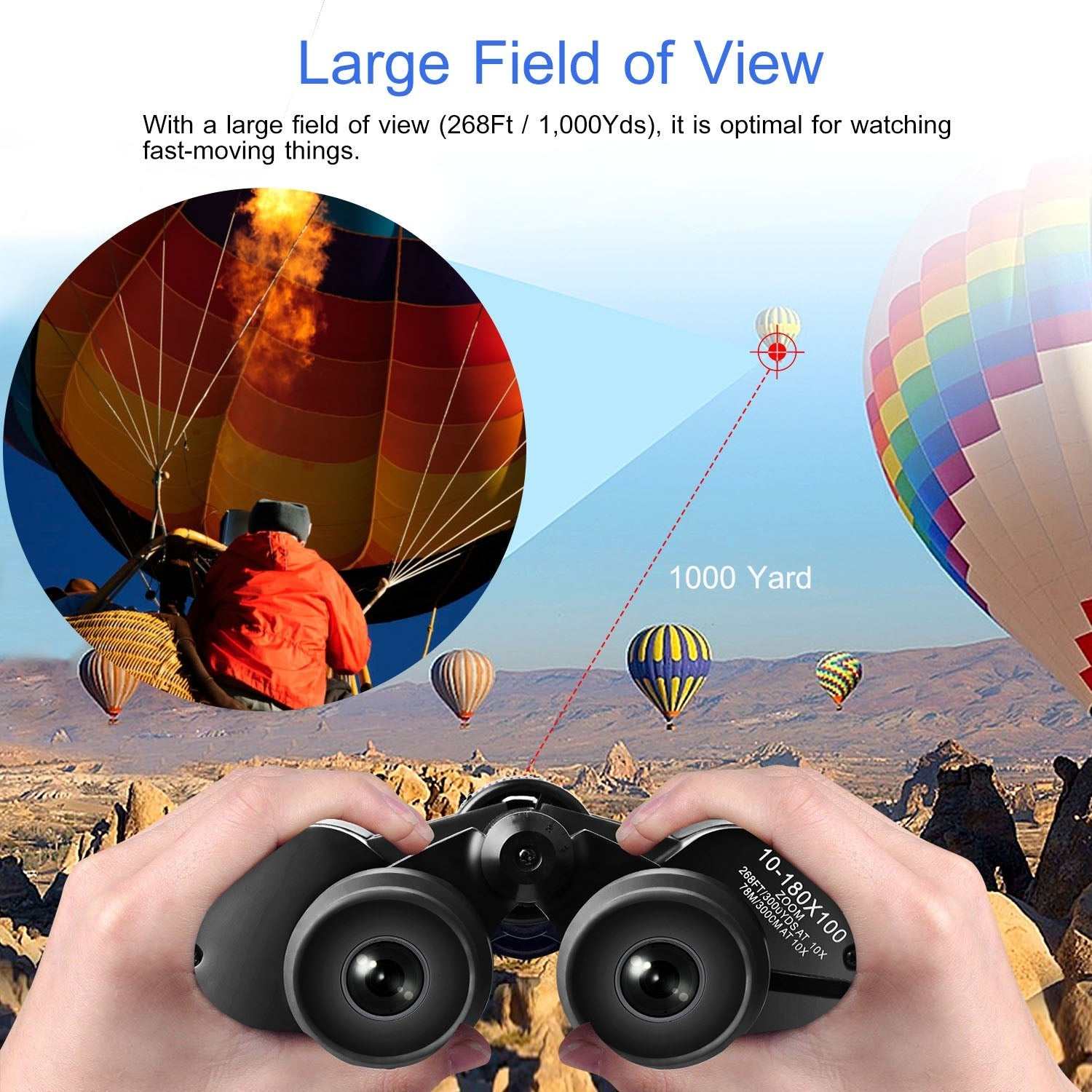 Portable zoom binoculars with FMC lens for clear bird watching and sharp distant views