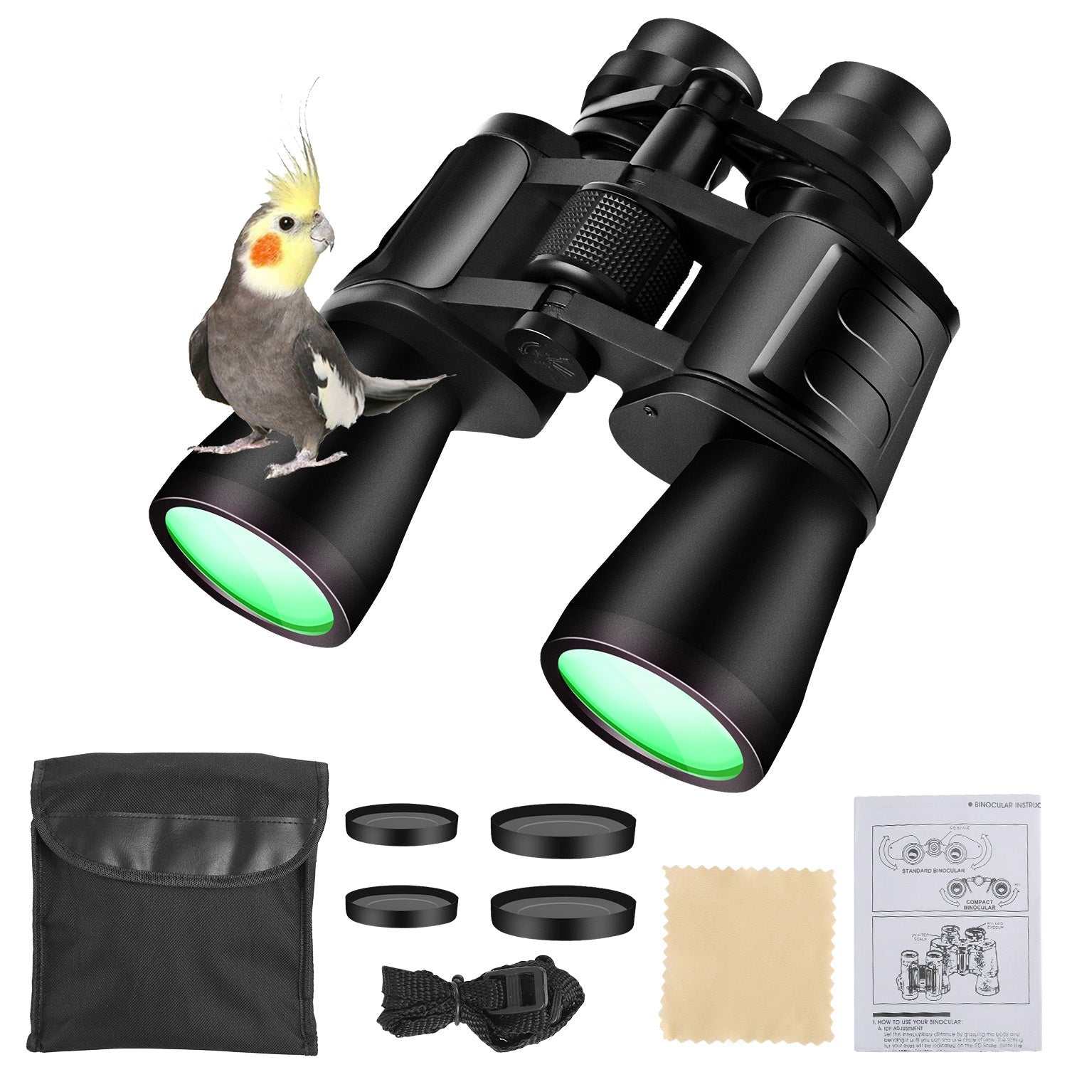 Portable zoom binoculars with FMC lens and 8-24x magnification for bird watching