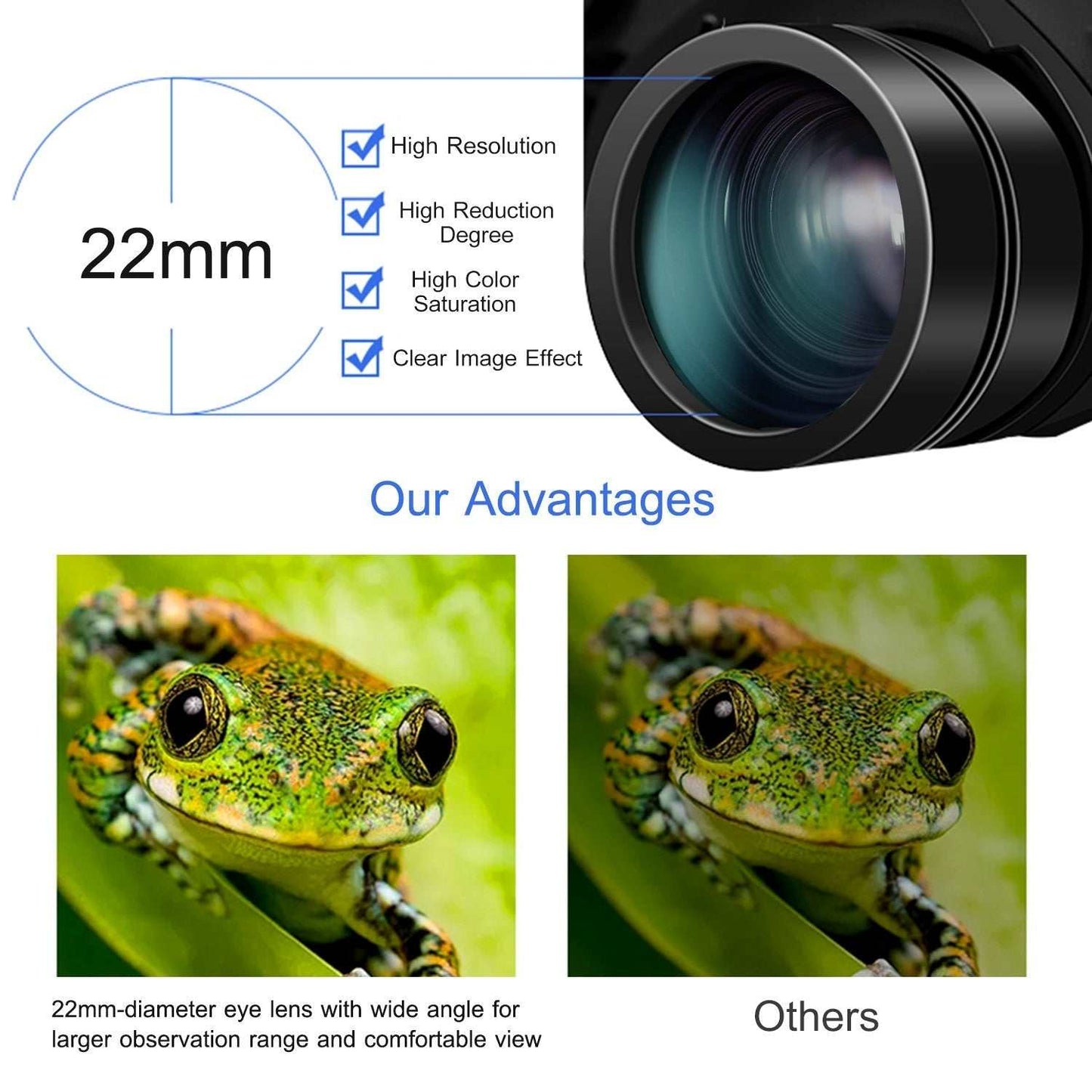 Portable zoom binoculars with FMC lens for clear bird watching in daylight and low light conditions
