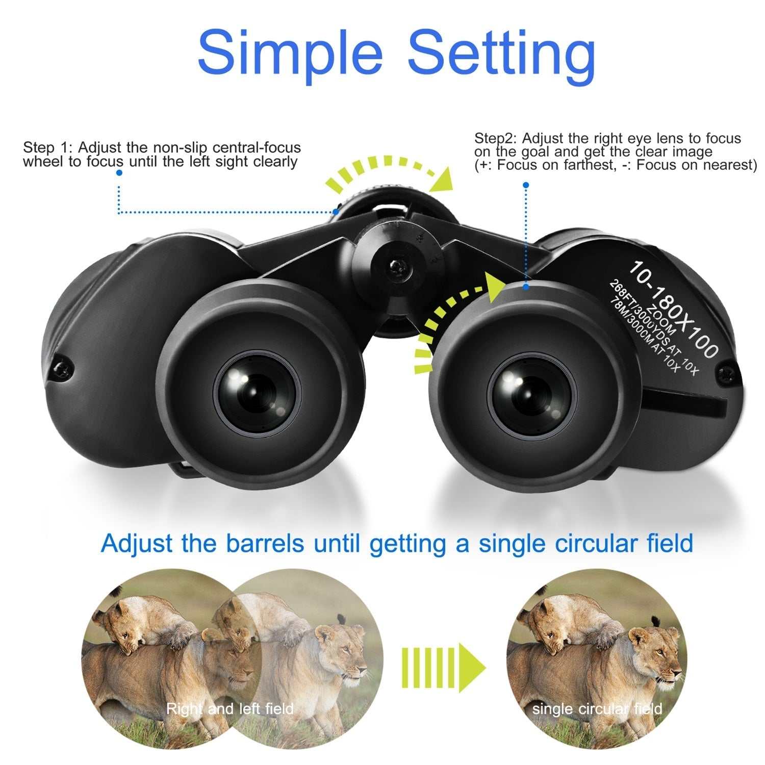 Portable zoom binoculars with FMC lens for bird watching showing compact design and adjustable magnification