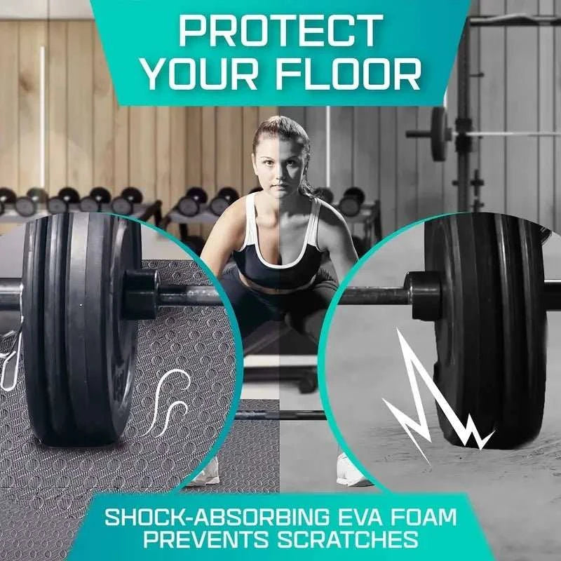 20-piece double-sided Puzzle Fitness Mat with interlocking EVA foam tiles for cushioned workouts