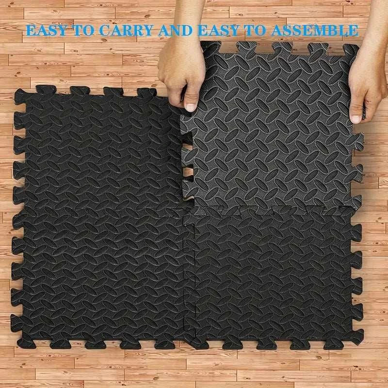 20-piece double-sided Puzzle Fitness Mat with interlocking EVA foam tiles for cushioned, non-slip workouts