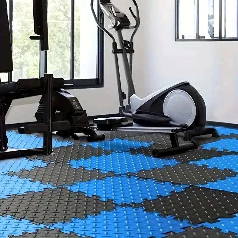 20-piece double-sided interlocking Puzzle Fitness Mat made of EVA foam for cushioned, non-slip workouts
