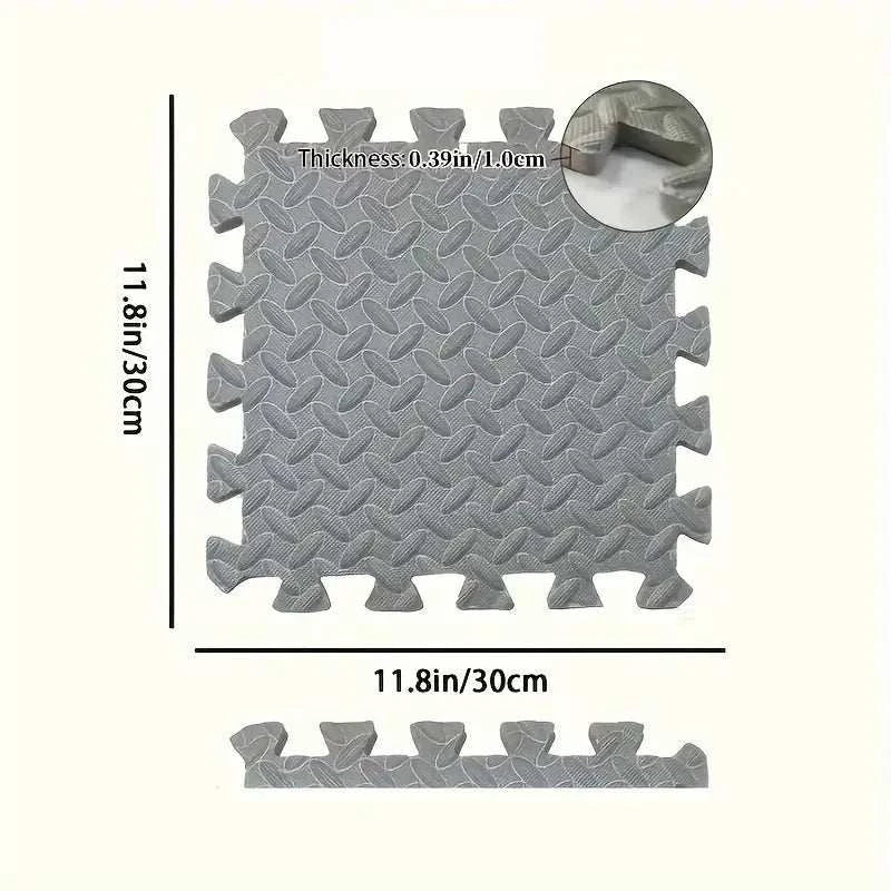 20-piece double-sided Puzzle Fitness Mat made of interlocking EVA foam tiles for cushioned workouts