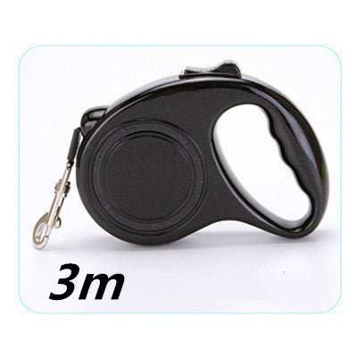 Retractable dog leash with one-hand brake, available in multiple colors and two lengths for dogs up to 15kg