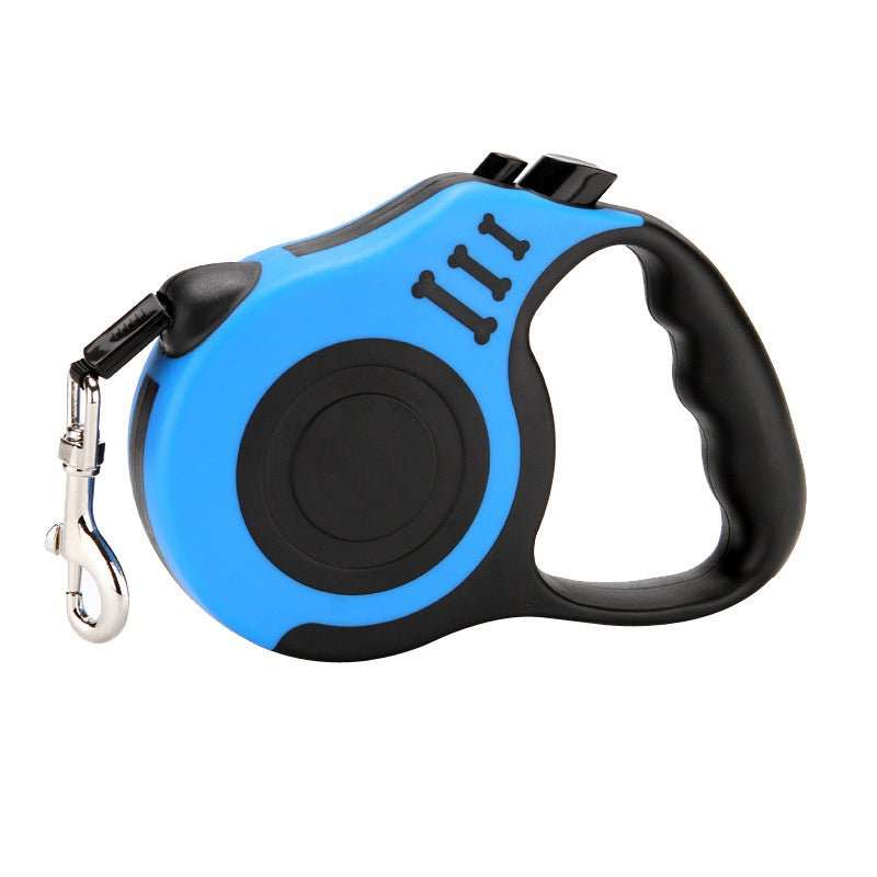 Retractable dog leash with one-hand brake, multiple colors, and two length options for dogs up to 15kg