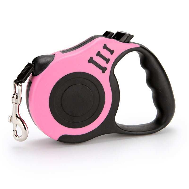 Retractable dog leash with one-hand brake, available in multiple colors and lengths for dogs up to 15kg