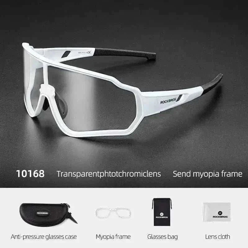 Photochromic polarized cycling glasses with UV400 protection and durable, lightweight design for outdoor riding