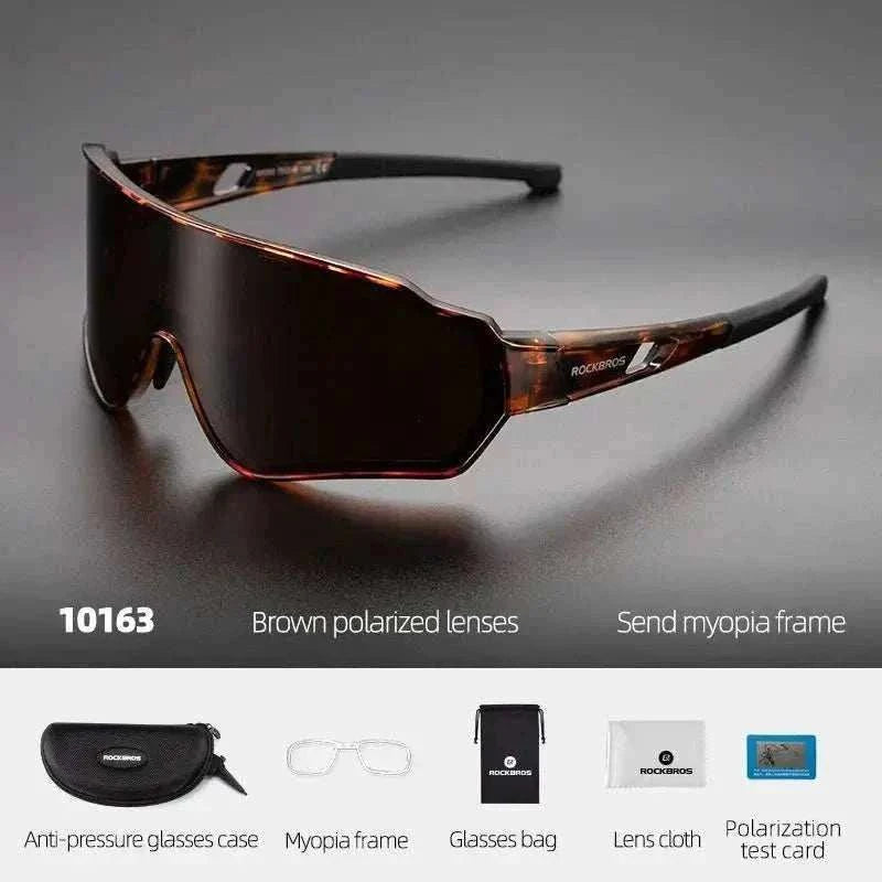 Photochromic polarized cycling glasses with UV400 protection, TAC lenses, and lightweight unisex design for outdoor riding
