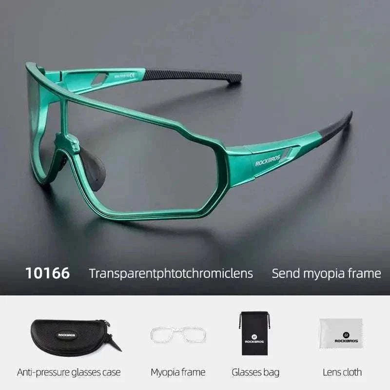 Photochromic polarized cycling glasses with UV400 protection and durable, lightweight design for outdoor riding