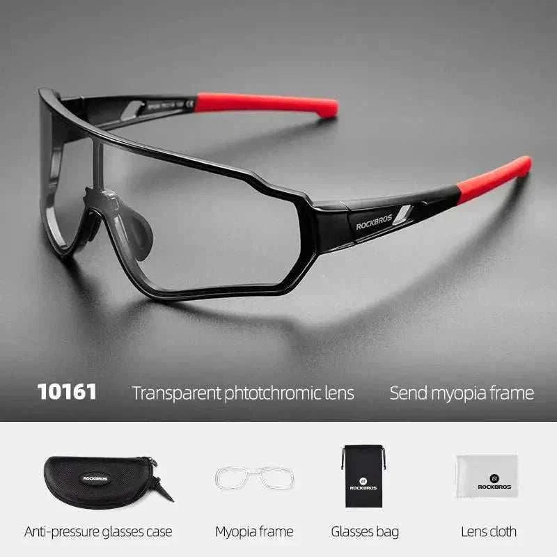 Photochromic polarized cycling glasses with UV400 protection and durable TAC lenses for outdoor riding