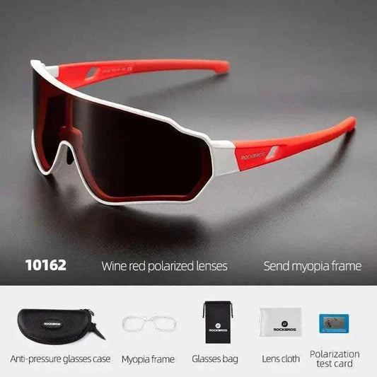 Photochromic polarized cycling glasses with UV400 protection and TAC lenses for clear, glare-free vision outdoors