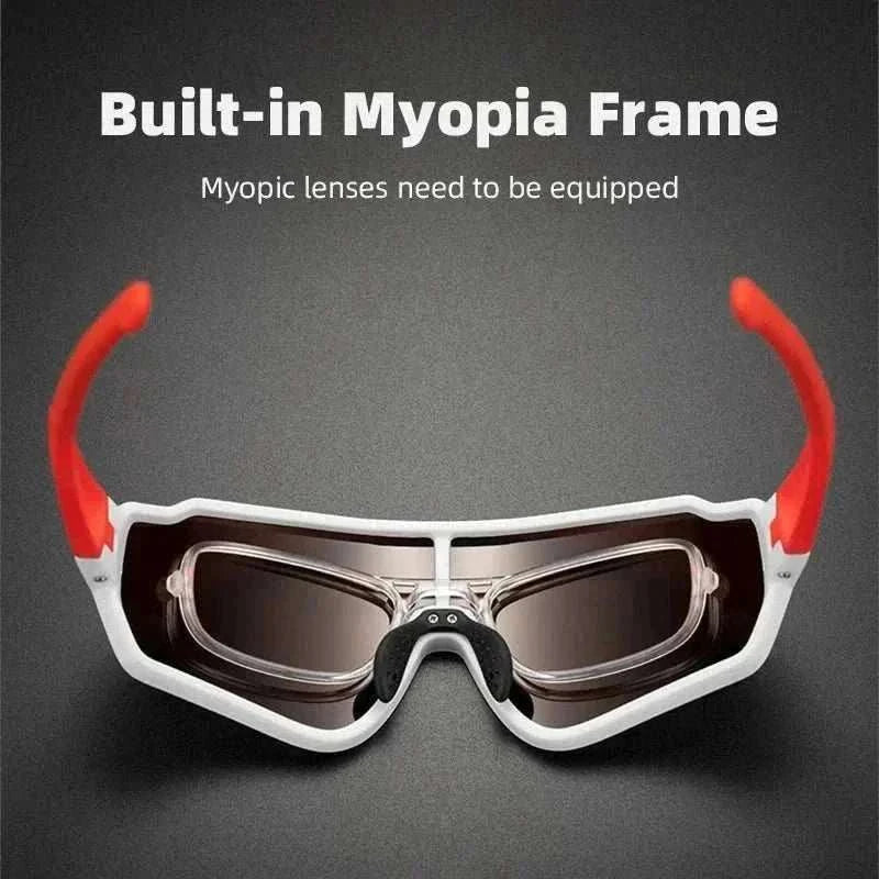 Photochromic polarized cycling glasses with UV400 protection and lightweight durable design for outdoor use