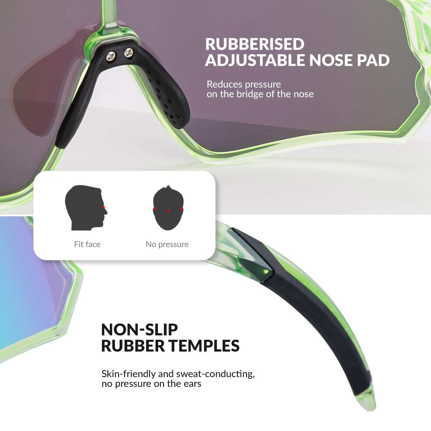 ROCKBROS kids polarized sunglasses with UV400 protection, lightweight TR90 frame for ages 8-14