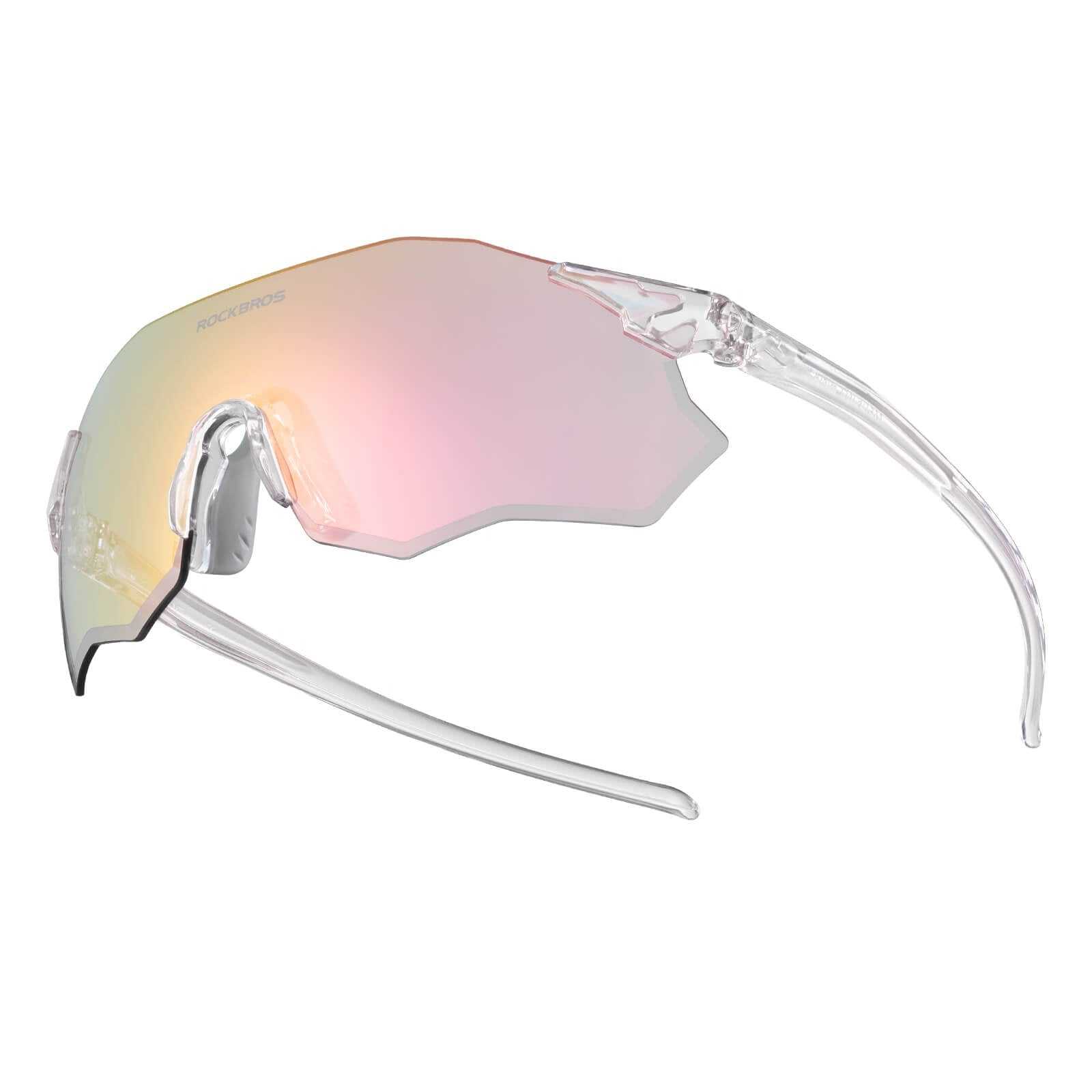 ROCKBROS rimless photochromic cycling glasses with UV400 protection and lightweight design