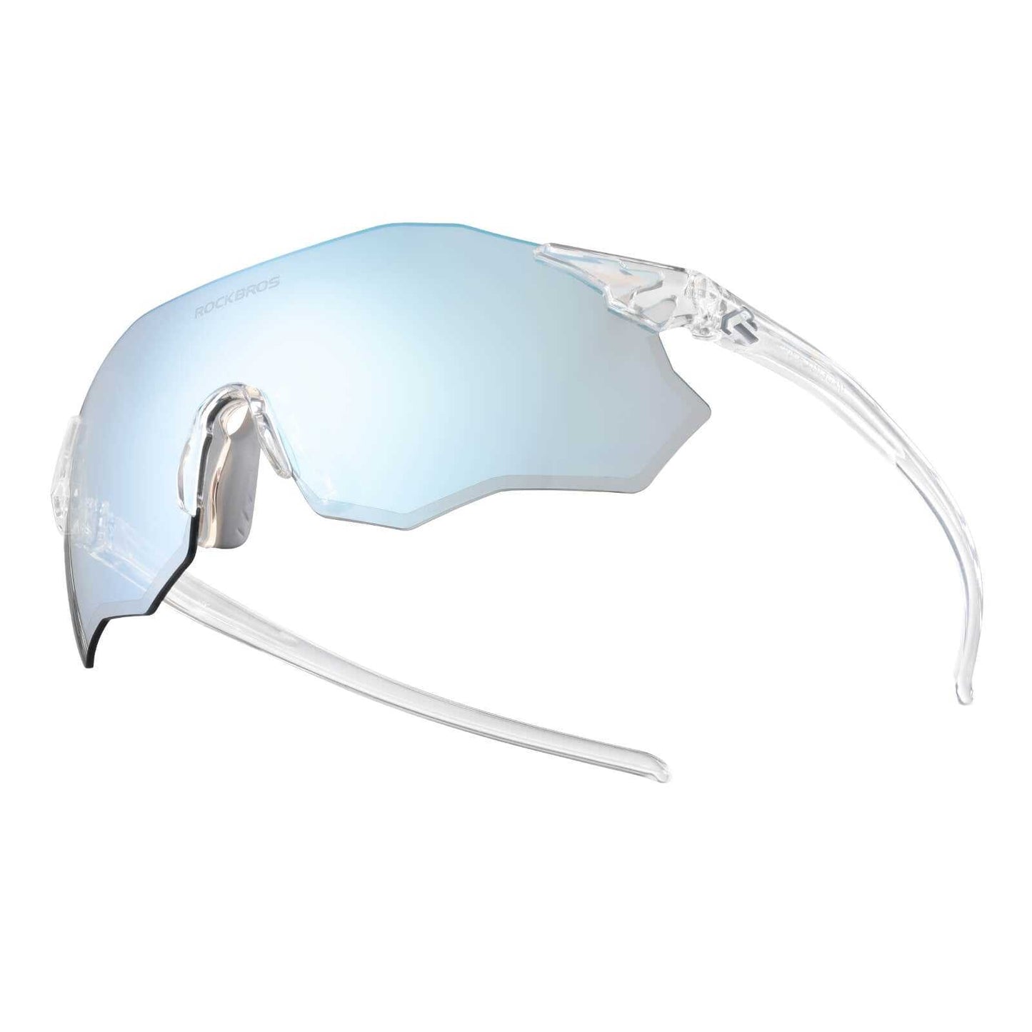 ROCKBROS rimless photochromic cycling glasses with UV400 protection and lightweight design