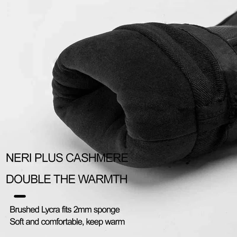 Pair of waterproof thermal winter gloves with fleece lining for men and women in multiple colors