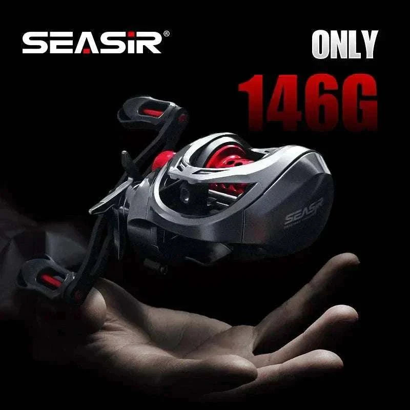 Ultralight carbon baitcasting reel with dual spool, 11+1 bearings, 7.3:1 gear ratio, and 8.5kg drag for precision fishing