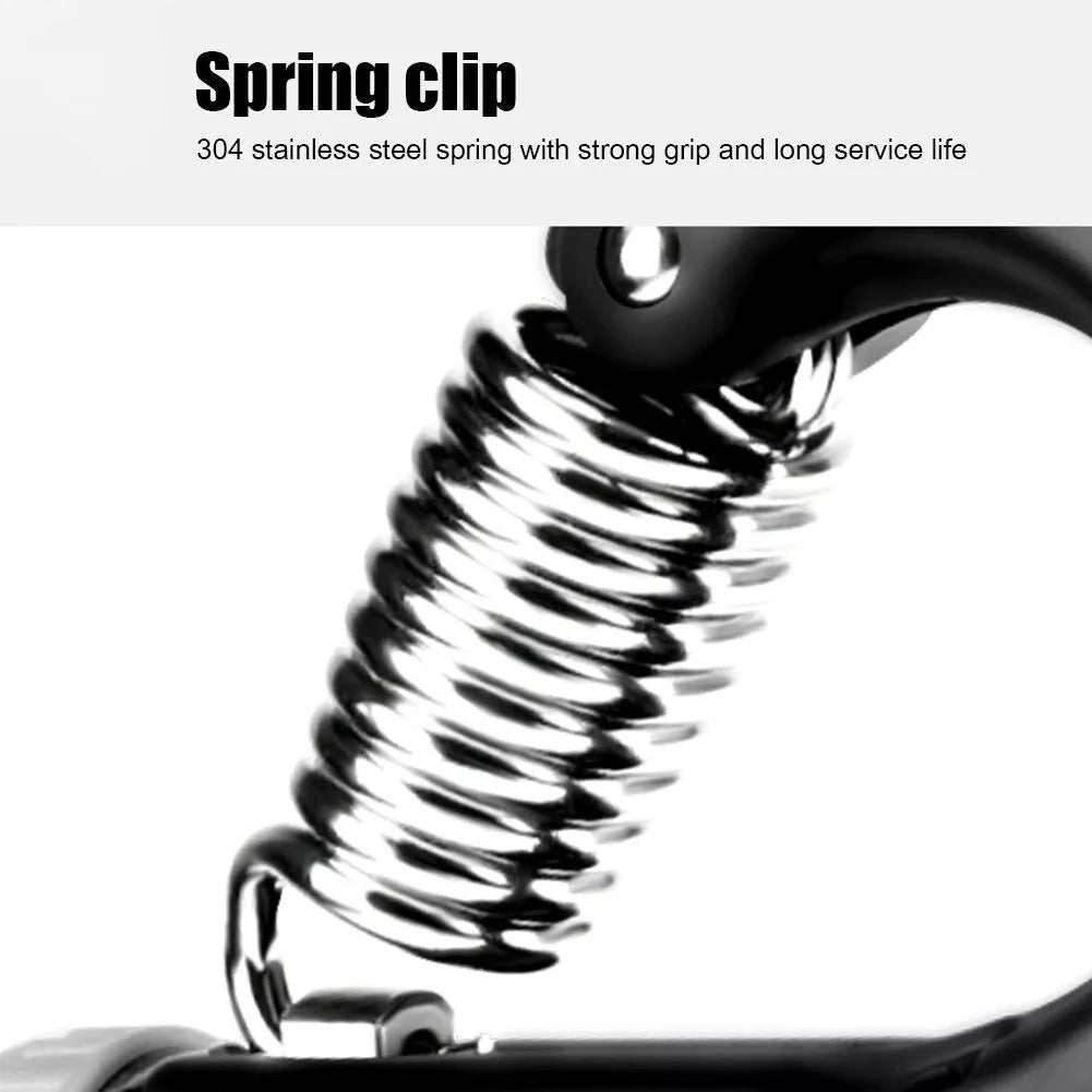 Hand grip strength trainer with adjustable resistance, built-in counter, ergonomic design, and compact carbon fiber build.