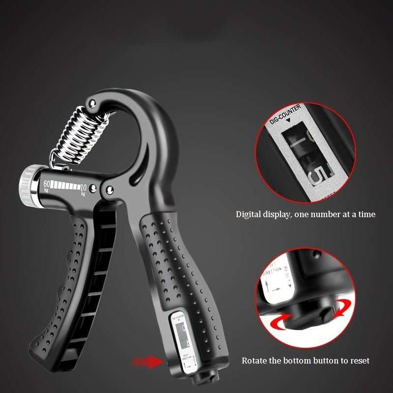 Hand Grip Strength Trainer Single Pack Carbon Fiber with adjustable resistance and built-in counter