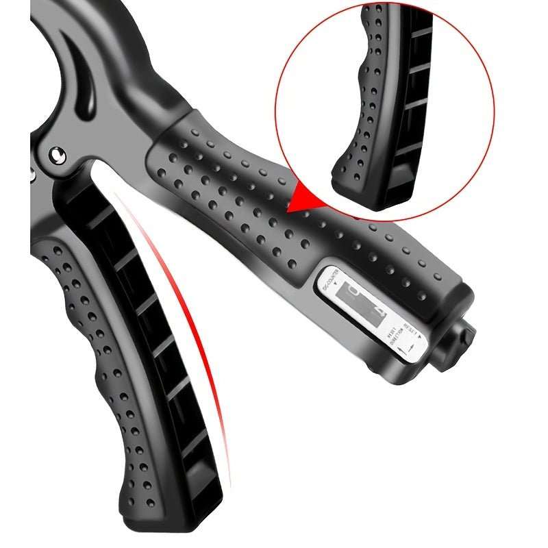 Hand grip strength trainer with adjustable resistance and built-in counter in compact carbon fiber design