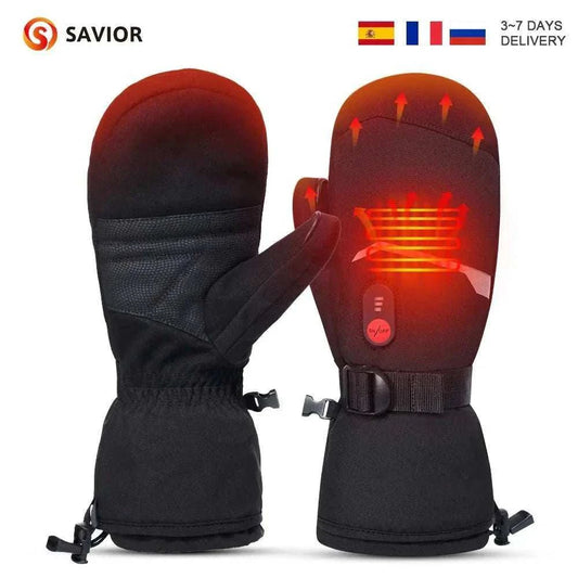 Heated crab finger winter gloves with waterproof design and 3-gear temperature control