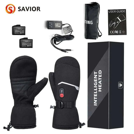 Winter Crab Finger heated waterproof gloves with touchscreen, three-gear heating, and rechargeable battery.