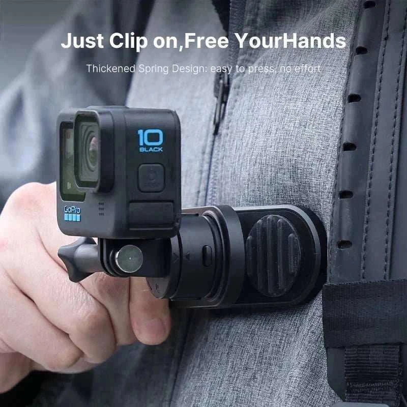 Ulanzi Go-Quick II magnetic quick release backpack strap mount for secure and versatile action camera mounting