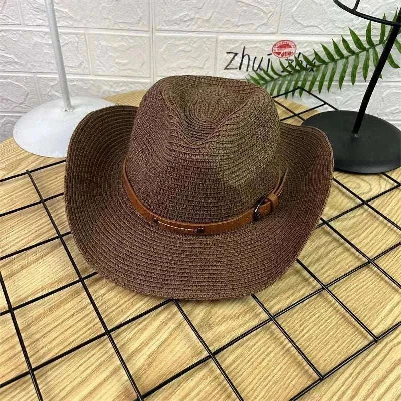Wide Brim Straw Cowboy Hat with foldable design for sun protection and comfort