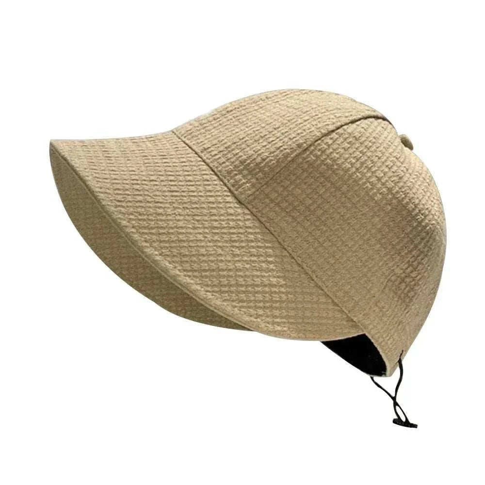 Women foldable sun hat in breathable cotton knit for UV protection at the beach and outdoor activities