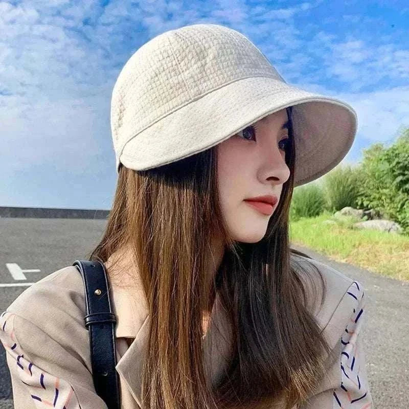 Women foldable sun hat with wide brim for UV protection during outdoor hiking
