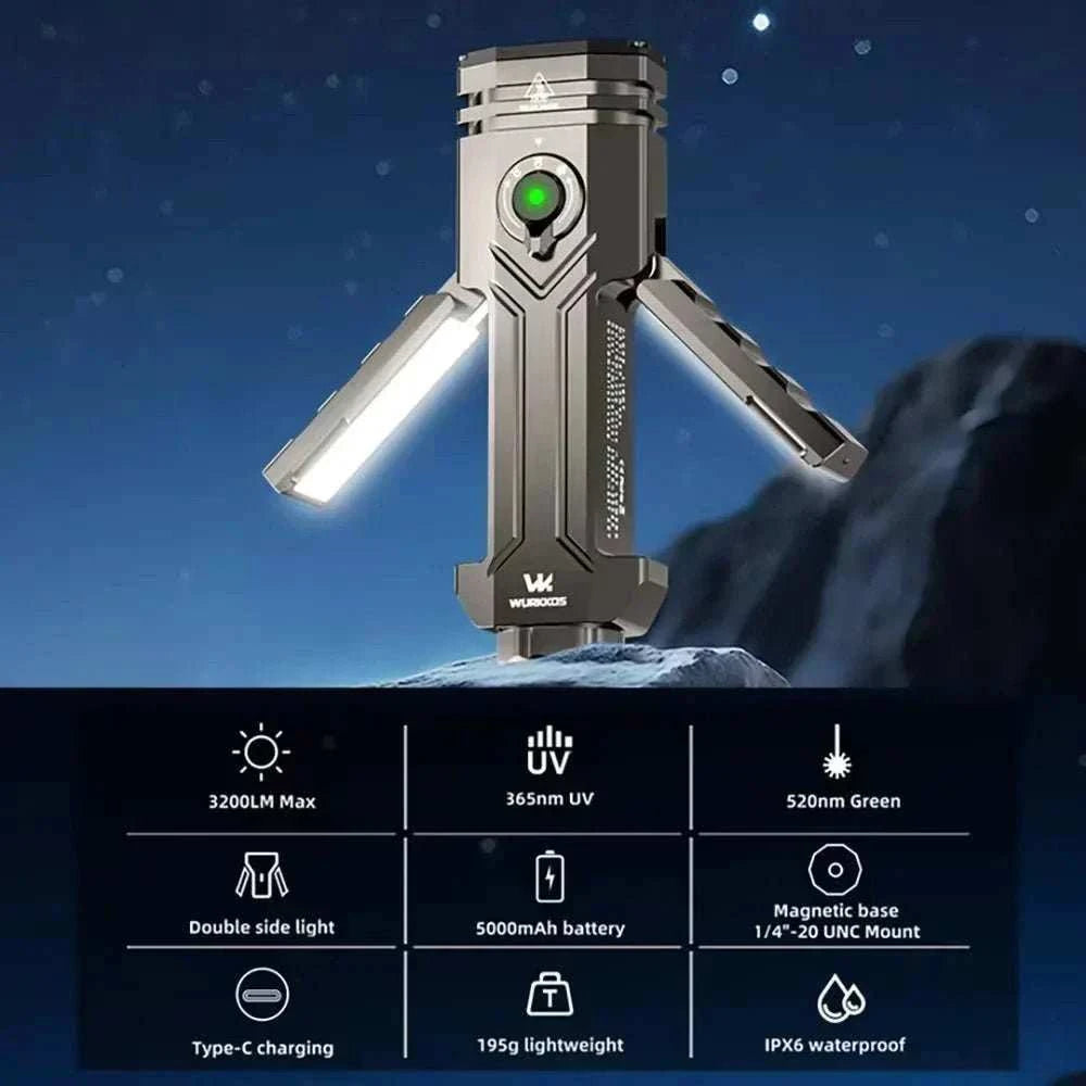 Wurkkos HD02 portable rechargeable LED camping lamp with rugged waterproof aluminum body and multiple mounting options